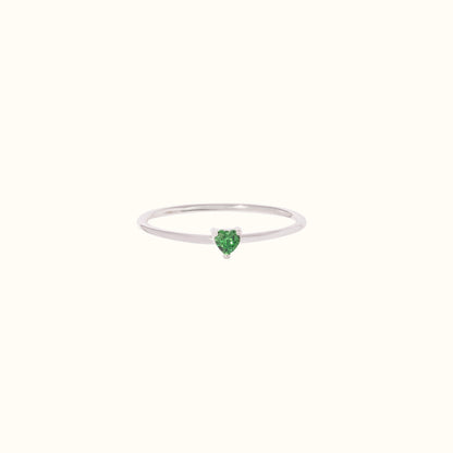 Anello Heartily ARGENTO verde (PREORDINE)