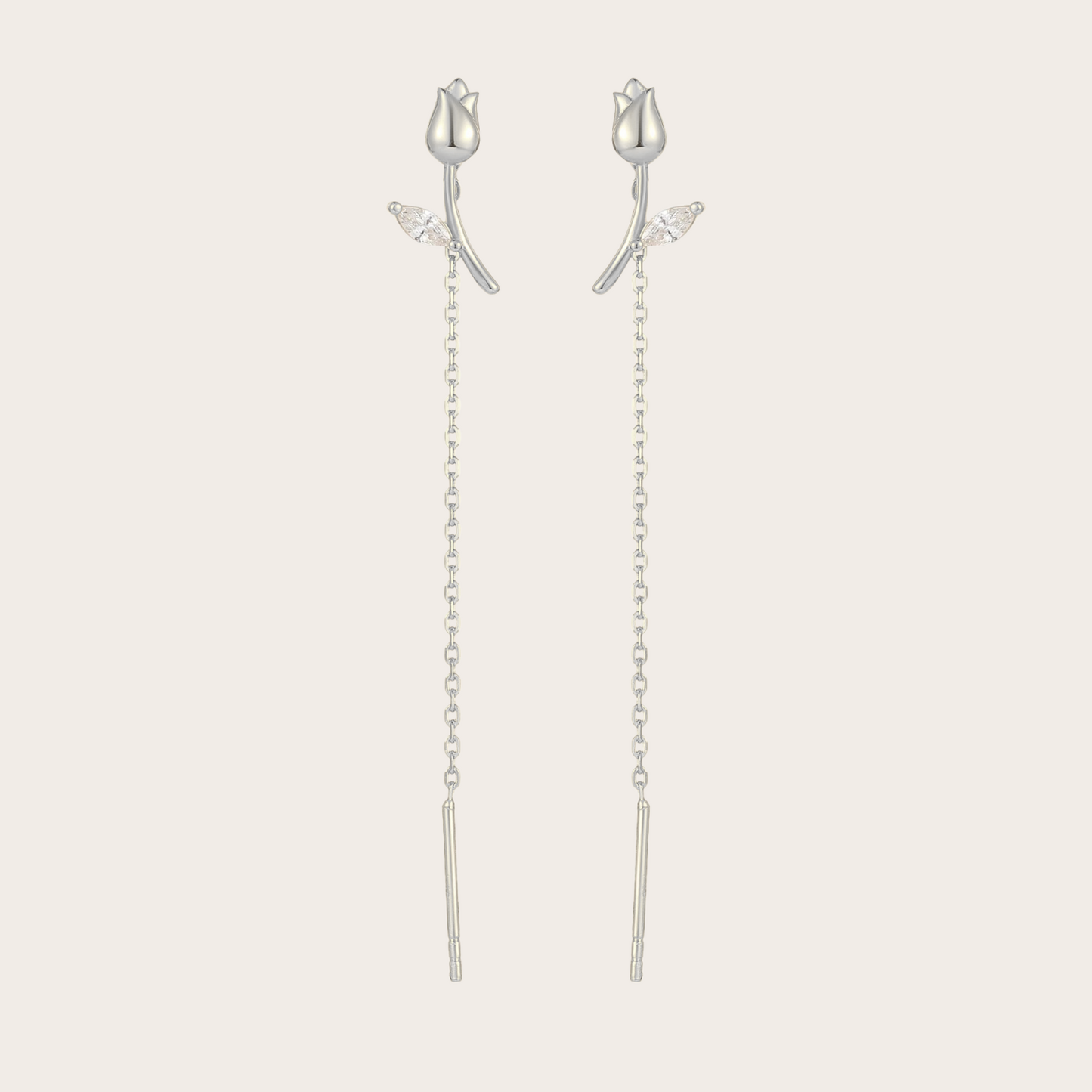 Orecchini Catenina Tulip ARGENTO