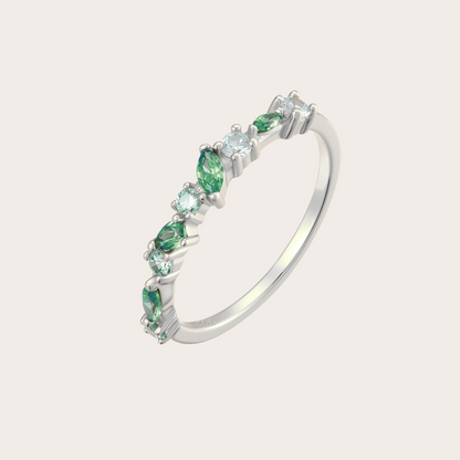 Anello Sparkle ARGENTO Verde