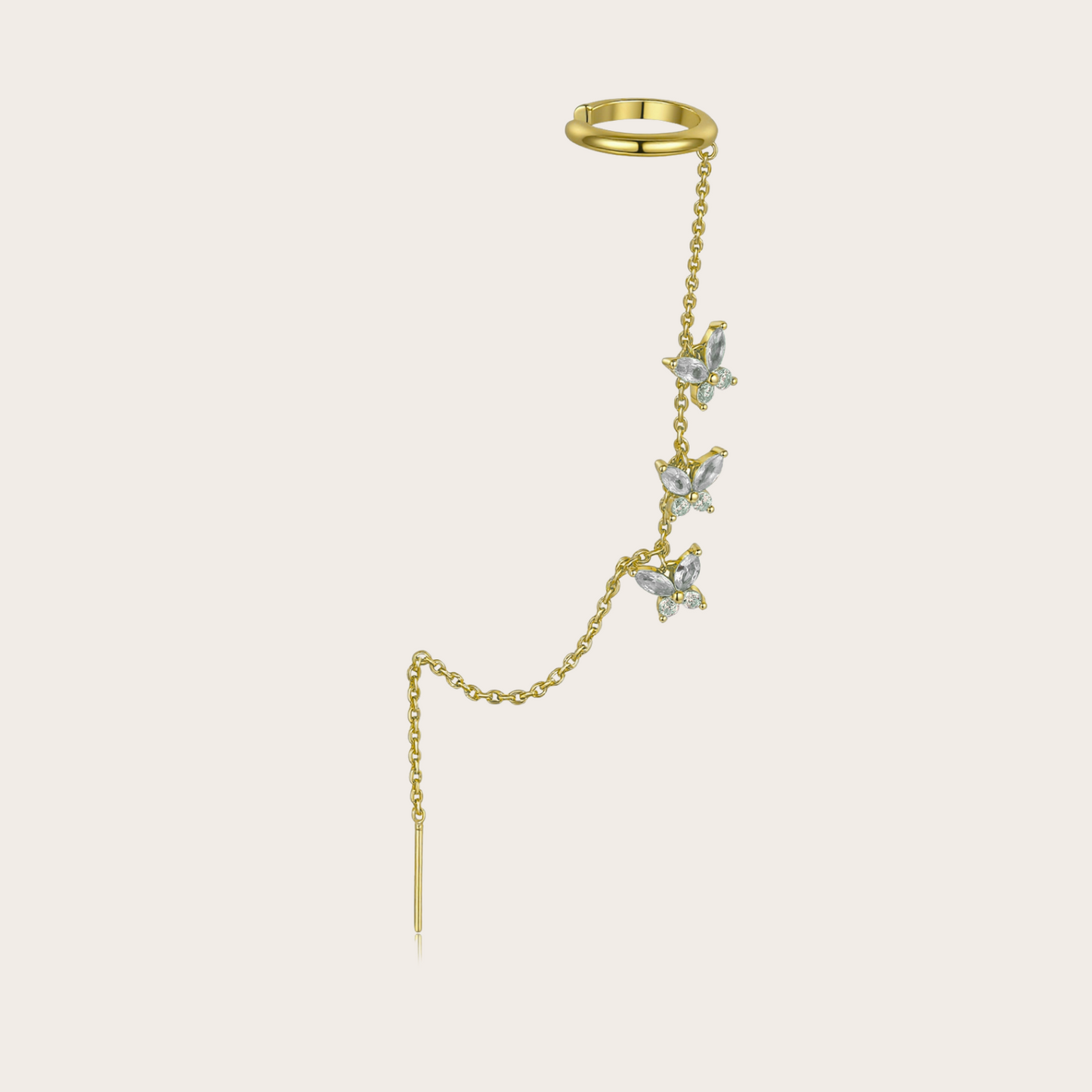 Ear cuff-orecchino Fairy ORO trasparente