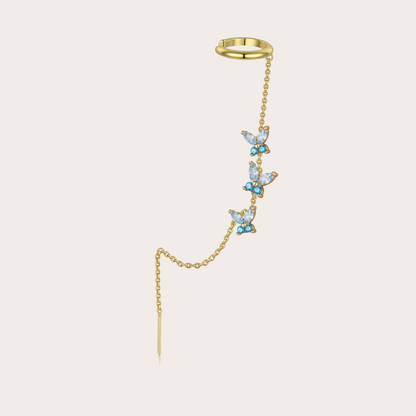 Ear cuff-orecchino Fairy ORO azzurro