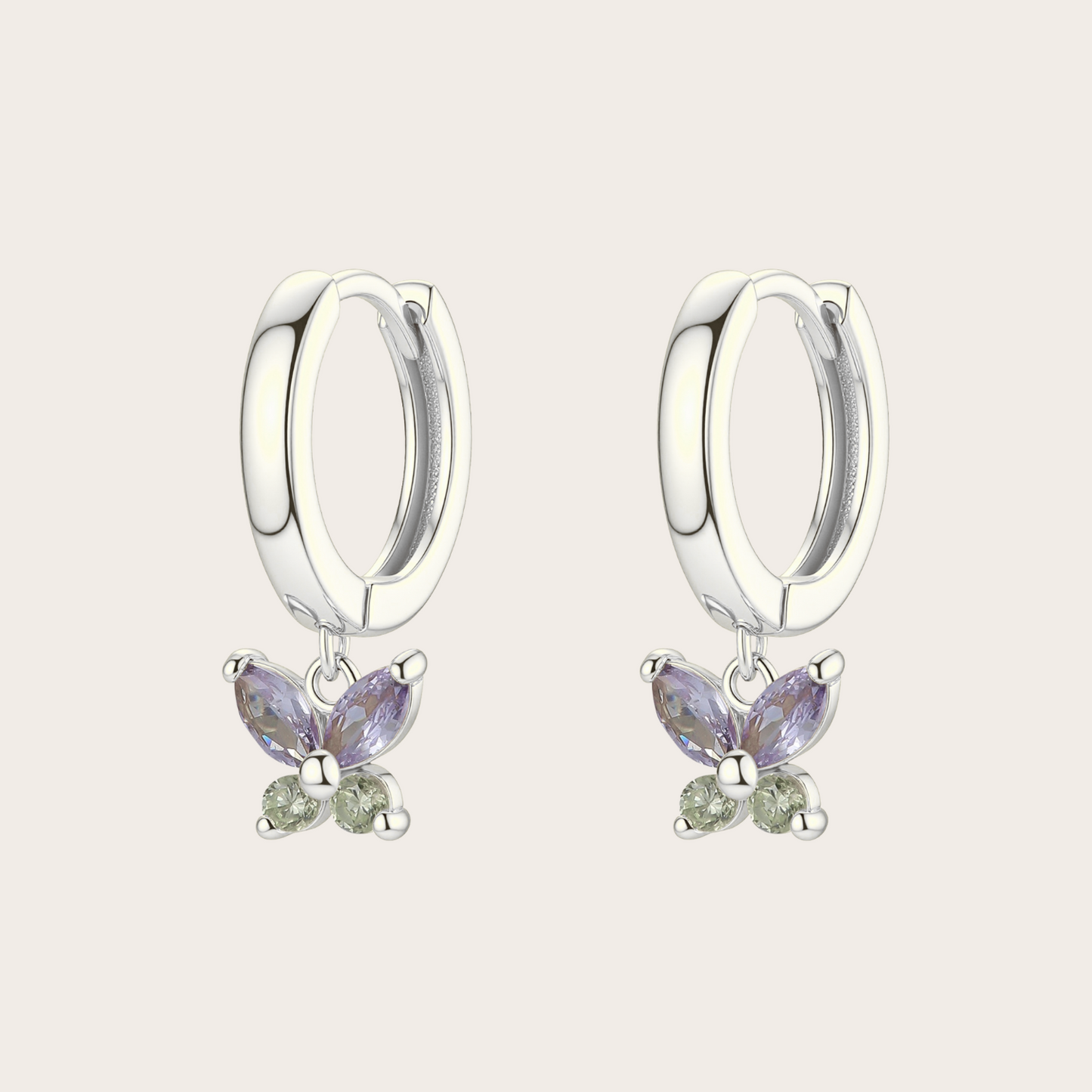 Hoops Fairy ARGENTO lilla e verde mela