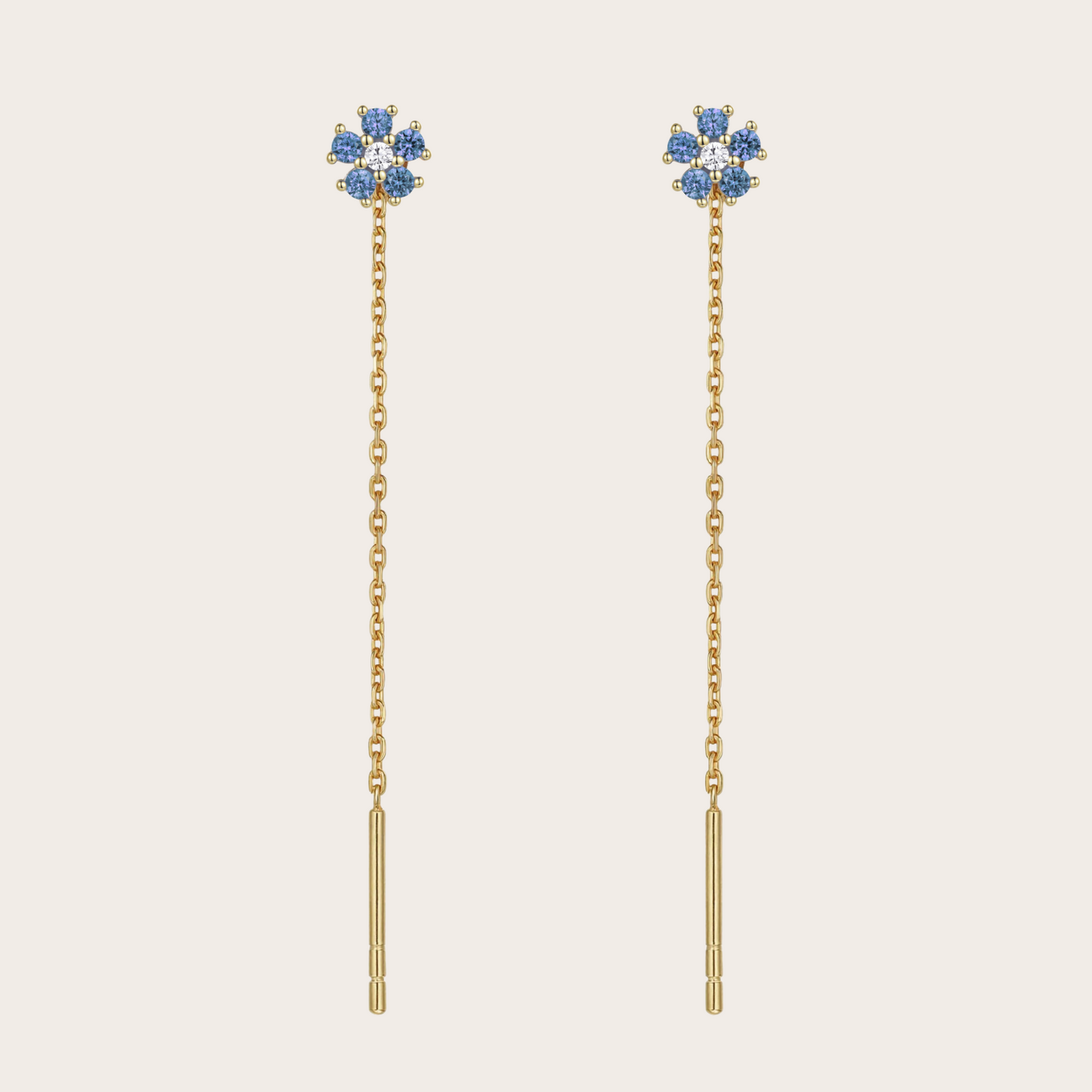 Catenina Daisy ORO blu pastello
