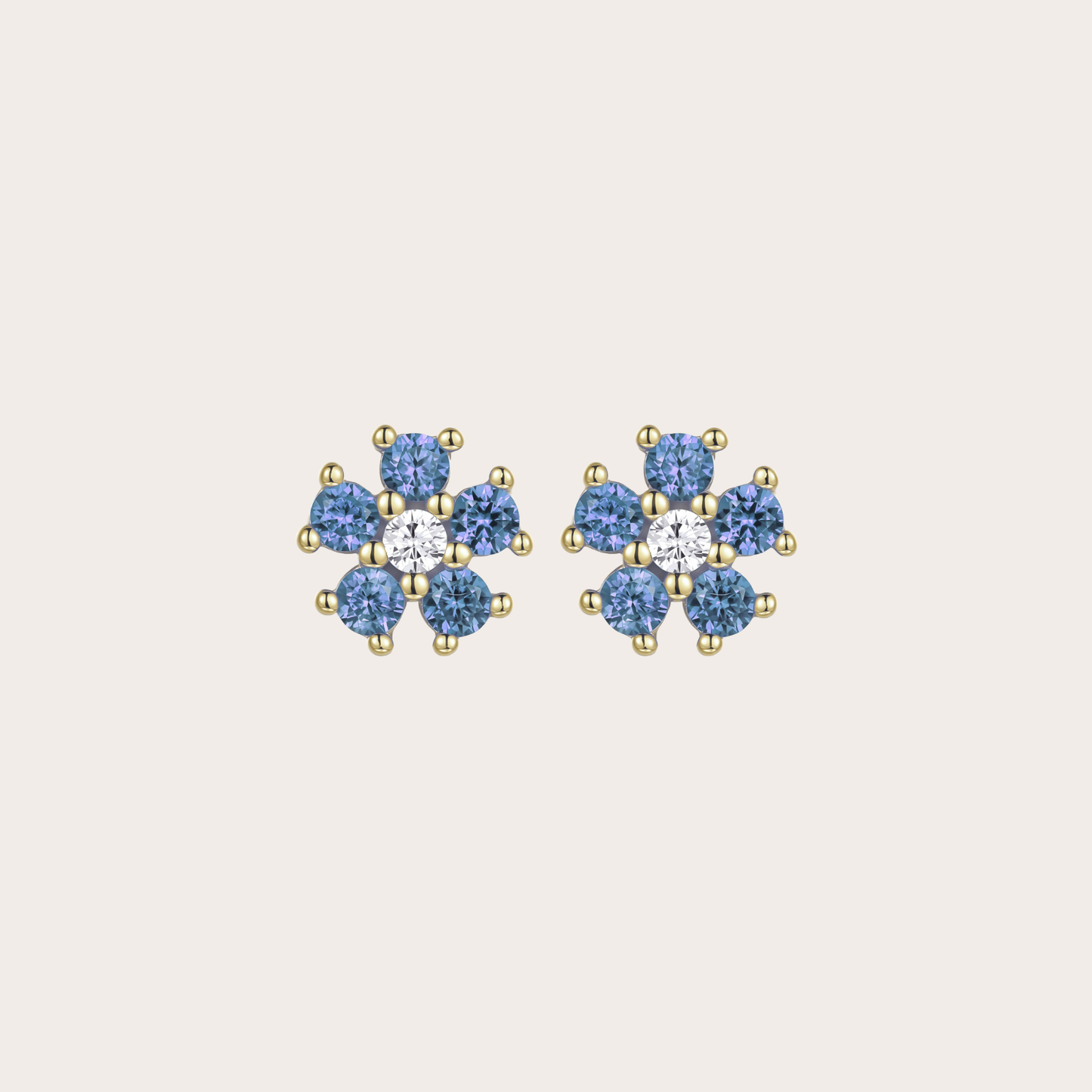 Orecchini Daisy lobo ORO blu pastello
