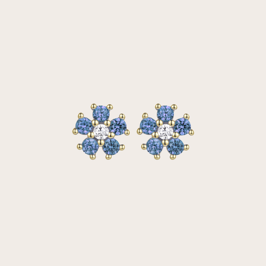 Orecchini Daisy lobo ORO blu pastello