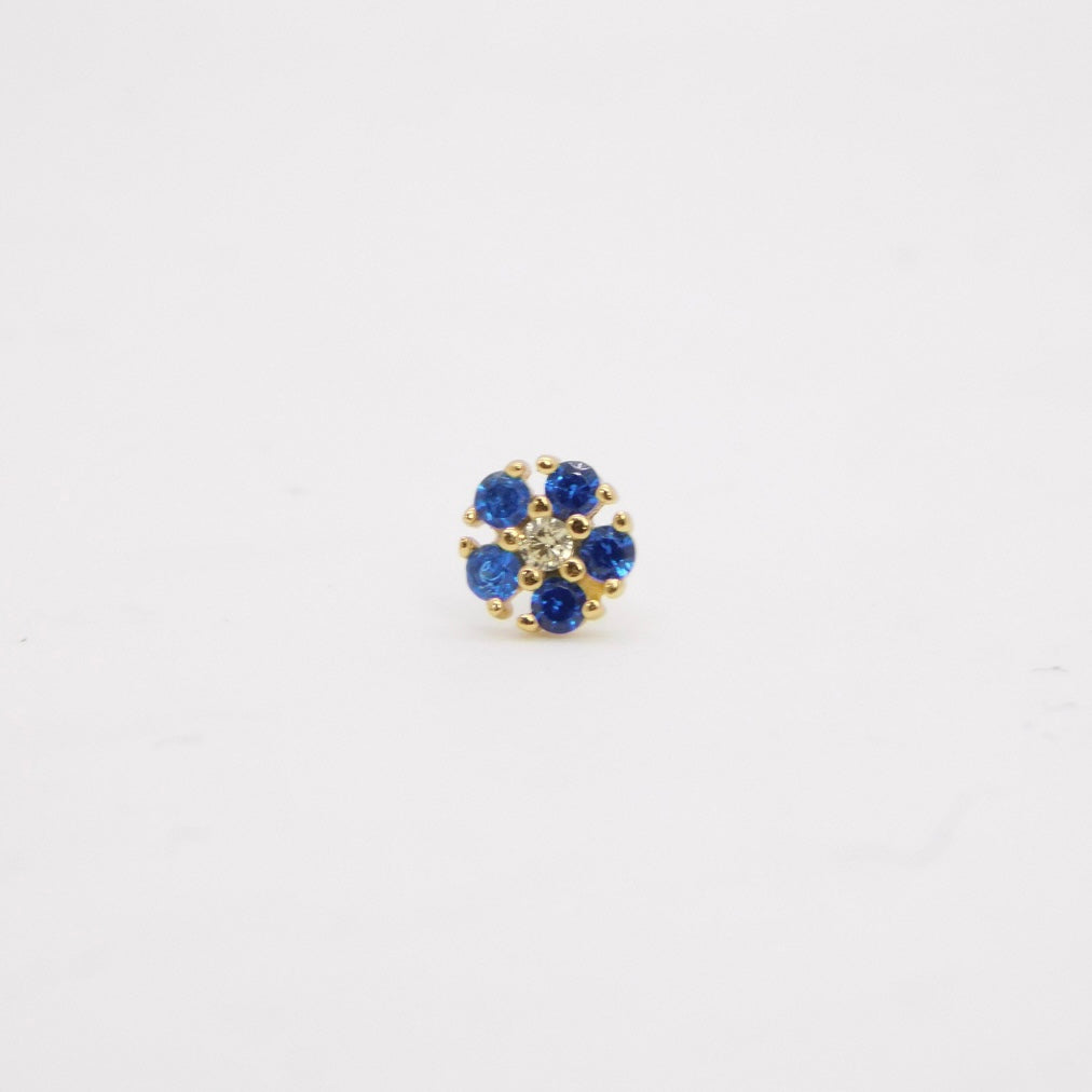 Orecchini Daisy lobo ORO blu