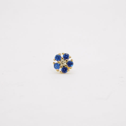 Orecchini Daisy lobo ORO blu