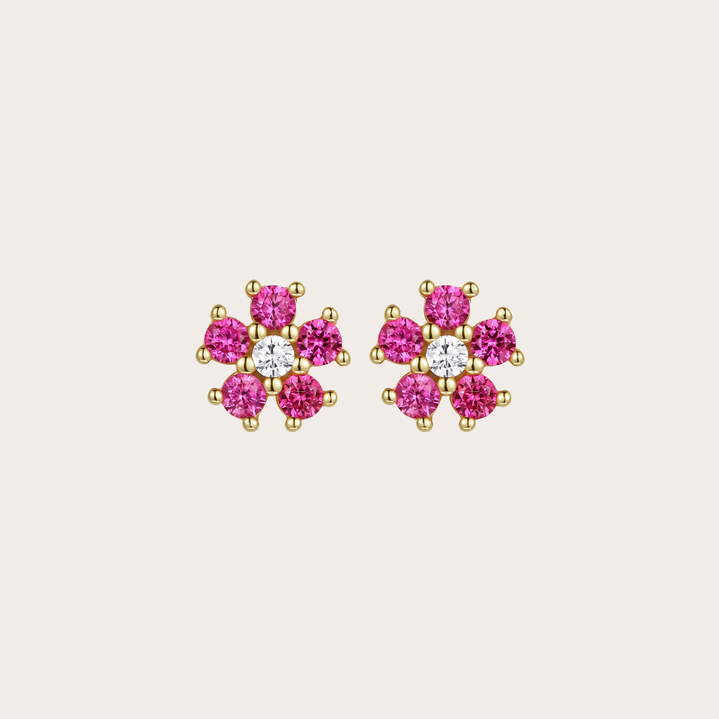 Orecchini Daisy lobo ORO fucsia