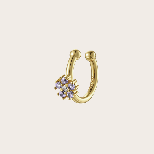 Ear cuff Daisy ORO lilla