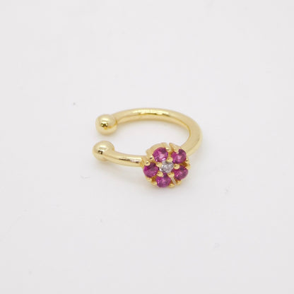 Earcuff Daisy ORO fucsia