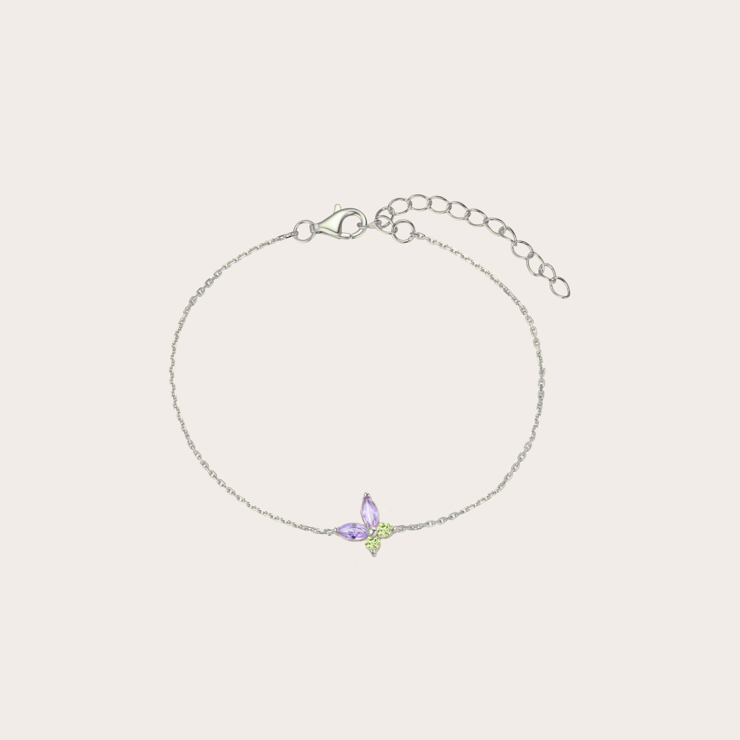 Bracciale Fairy ARGENTO lilla e verde mela