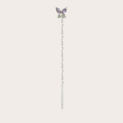 Orecchini Catenina Fairy ARGENTO lilla e verde mela