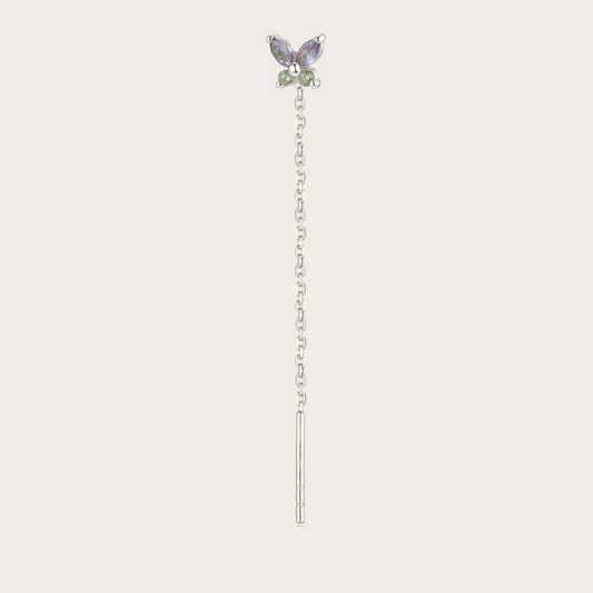 Orecchini Catenina Fairy ARGENTO lilla e verde mela