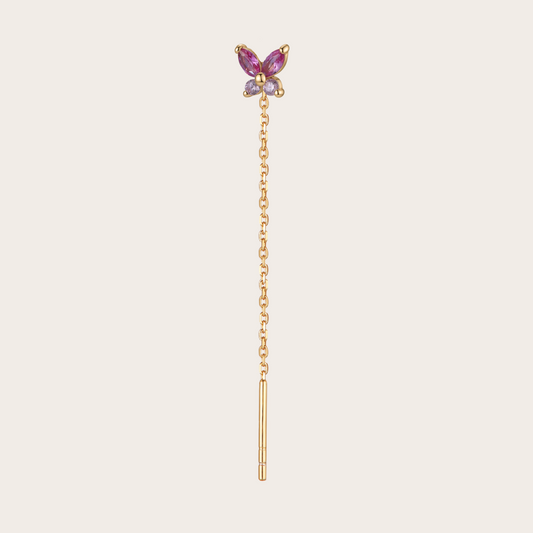 Orecchini Catenina Fairy ORO rosa e fucsia