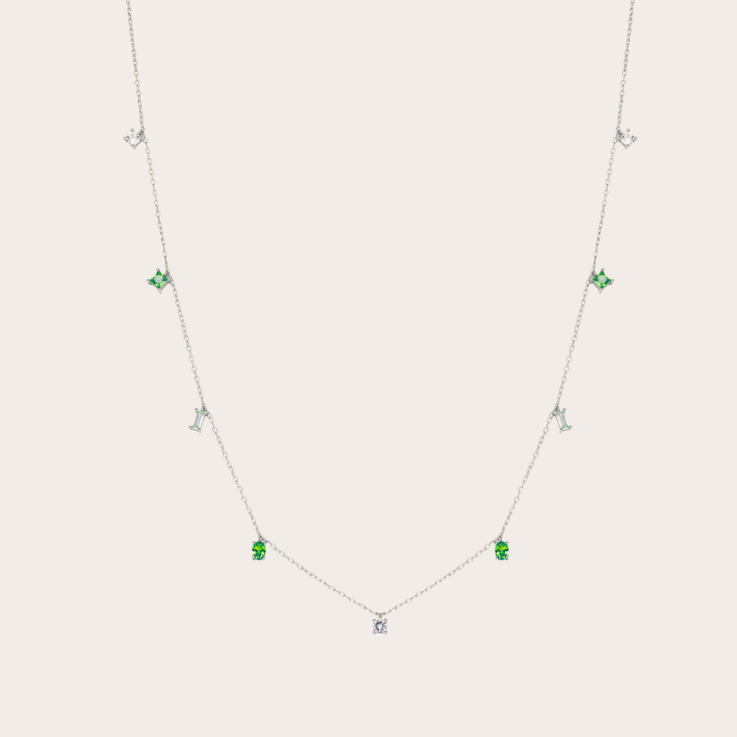 Collana Sparkle ARGENTO Verde