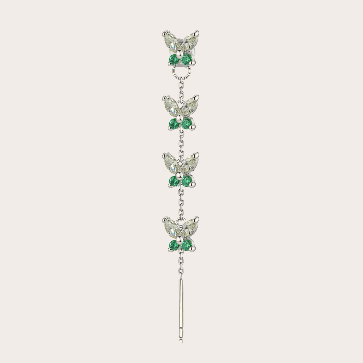 Orecchini Cascata Fairy ARGENTO verde