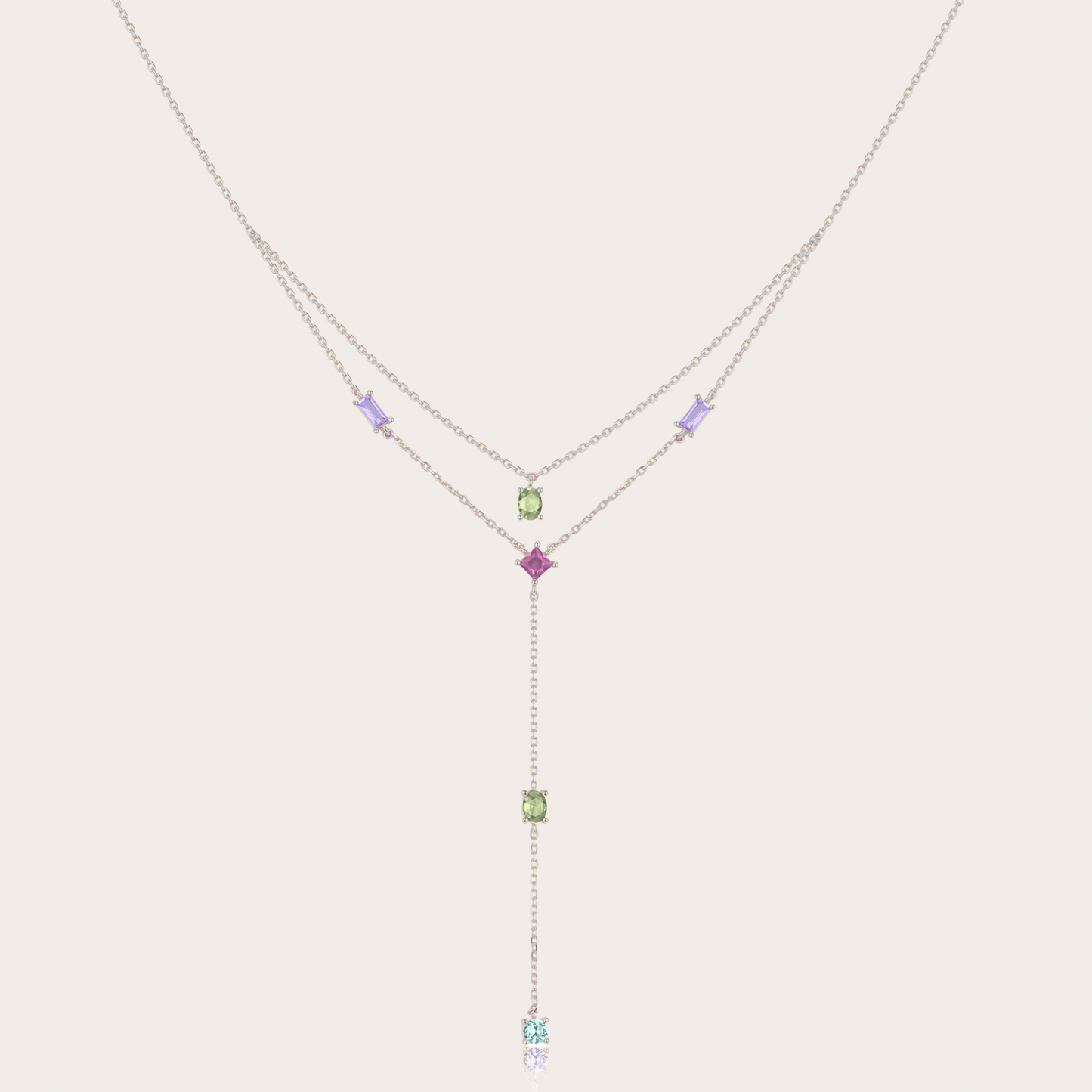 Collana Sparkle cascata ARGENTO pastello