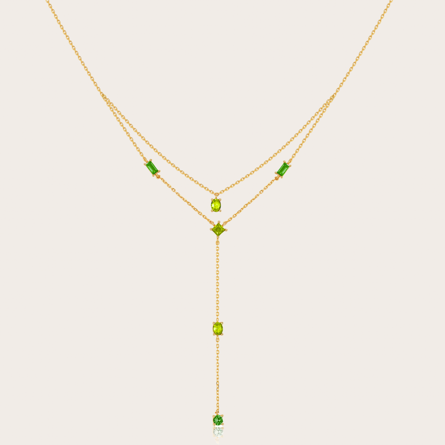 Collana Sparkle cascata ORO verde