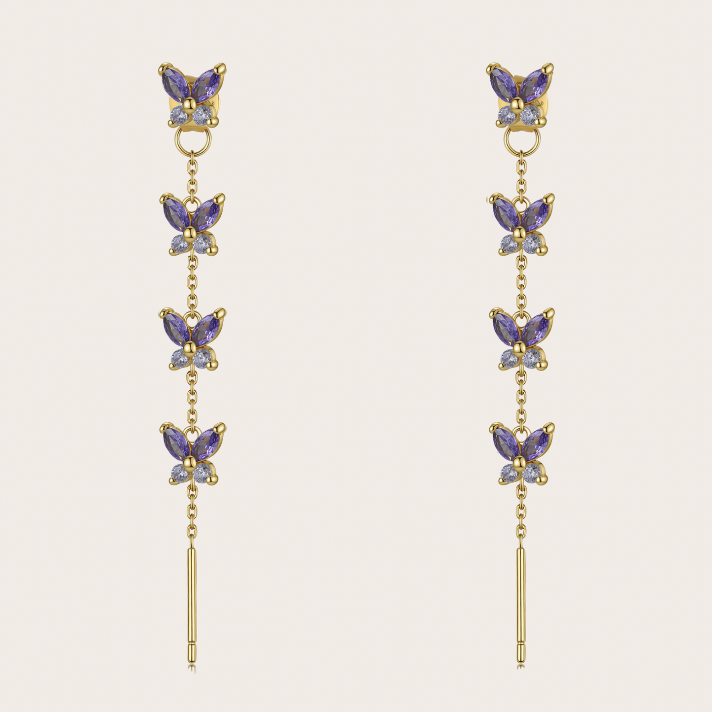Orecchini Cascata Fairy ORO viola