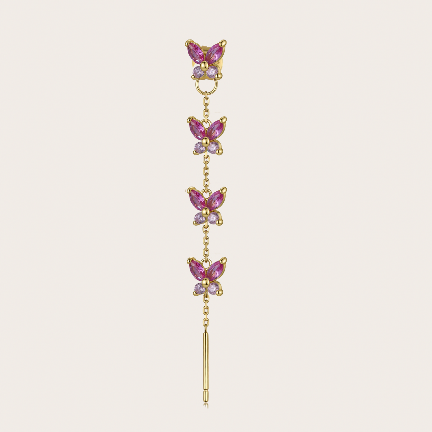 Orecchini Cascata Fairy ORO fucsia