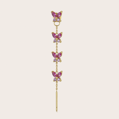 Orecchini Cascata Fairy ORO fucsia