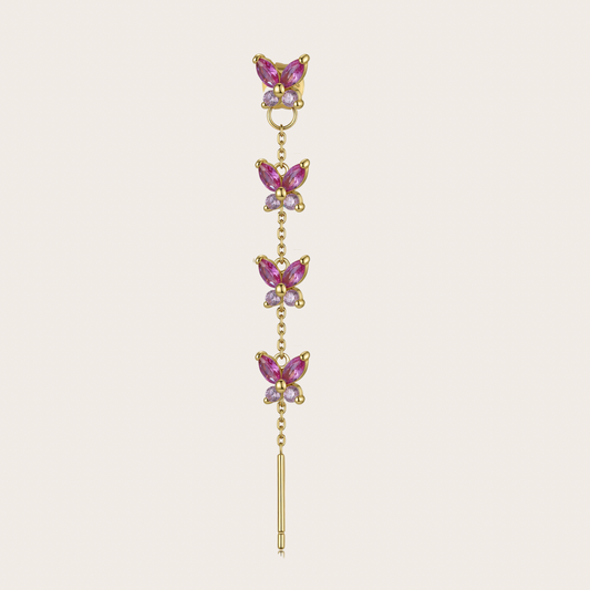 Orecchini Cascata Fairy ORO fucsia