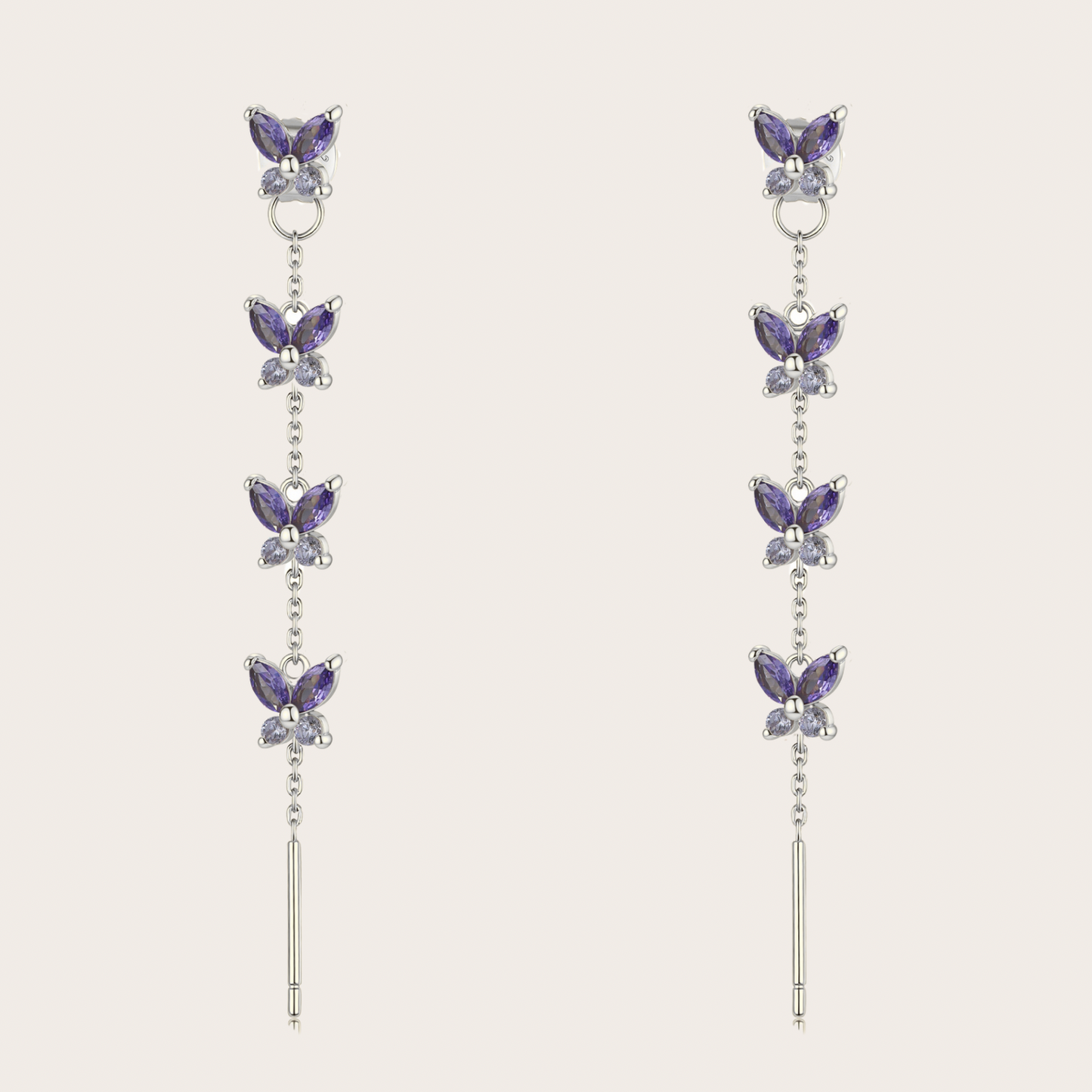 Orecchini Cascata Fairy ARGENTO viola