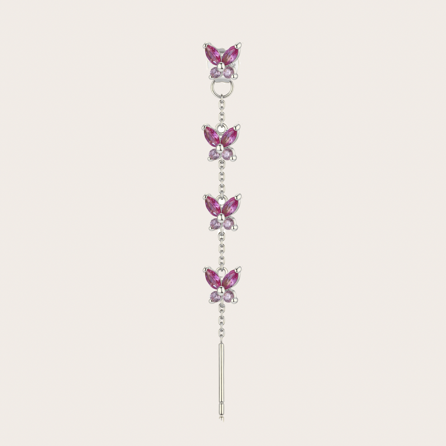 Orecchini Cascata Fairy ARGENTO fucsia