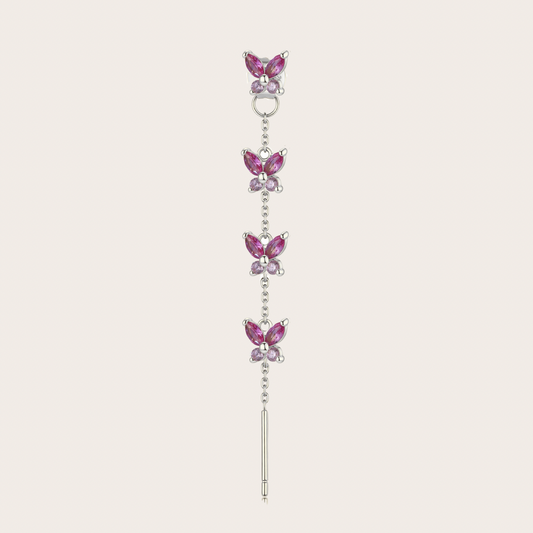Orecchini Cascata Fairy ARGENTO fucsia